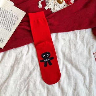 年袜子小人棉踩龙年冬男女款 网袜中筒袜子色2024新款