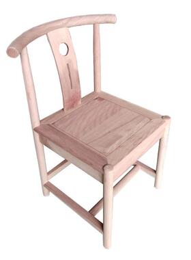 新中式实木台茶椅白胚格木LKV圈椅官月帽椅休闲椅芽靠背椅椅白茬