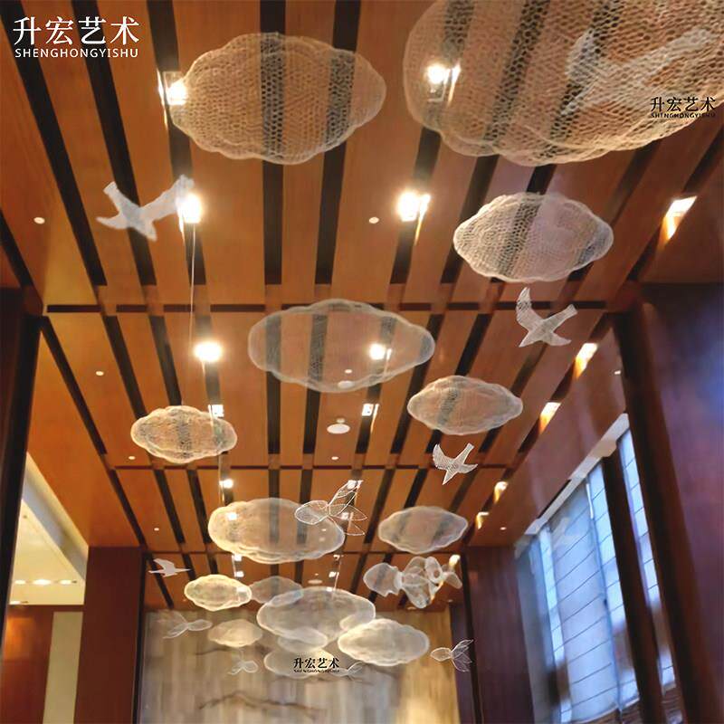 云朵飞鸟幼儿园商场店铺天花板空中吊饰吊顶装饰悬挂创意挂件挂饰