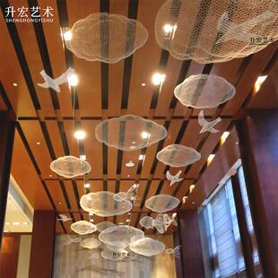 云朵飞鸟幼儿园商场店铺天花板空中吊饰吊顶装饰悬挂创意挂件挂饰