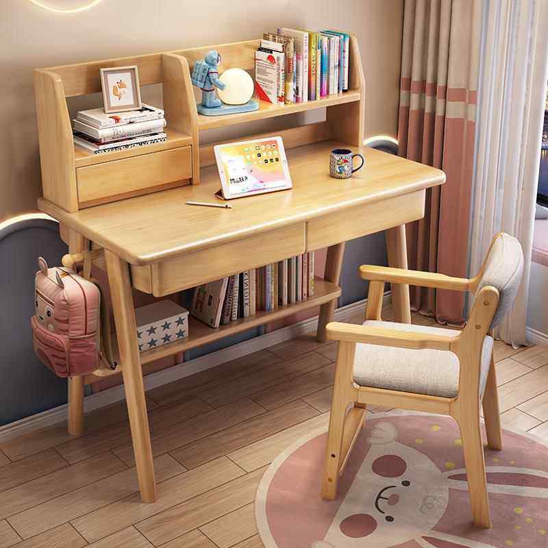 0.6M小小户型简约学习桌实木童书桌学生QAT小尺寸家用床头写字桌