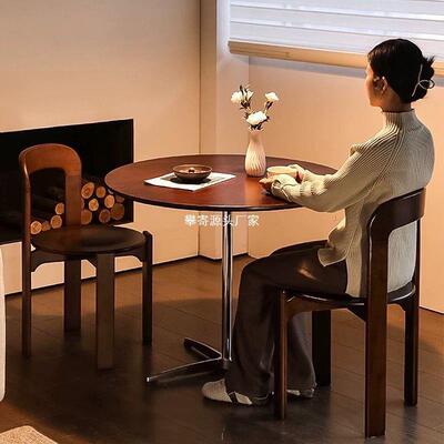 北欧实木餐椅设计师小户型家用Rey椅网红中古简约靠背书桌椅子