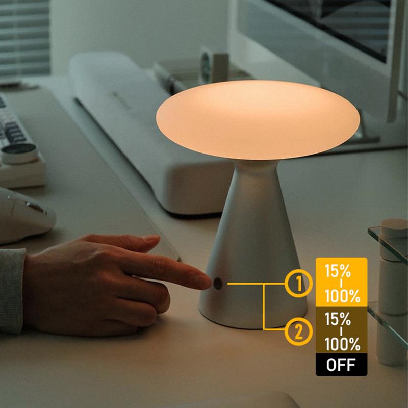 西班牙Konos中古风蘑菇台灯书房床头便携式充电触摸调光极简 氛围