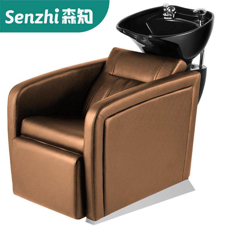 复古坐式洗头床理发店发廊半躺式冲水洗发床美容美发店沙龙洗头椅