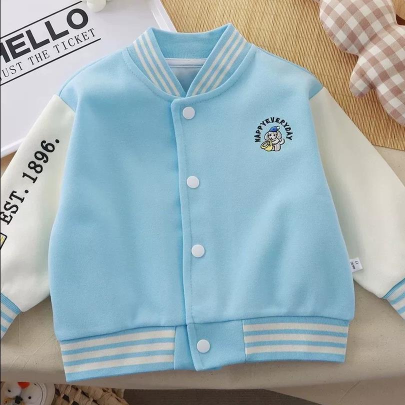 春秋季儿童棒球服外套男女童上衣中大童洋气绣花宝宝休闲开衫童装