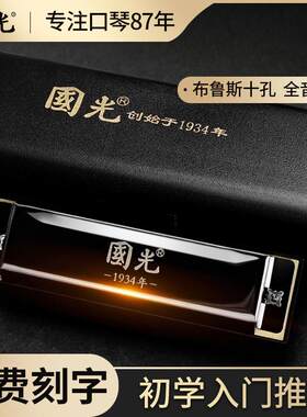 国光 蓝调十孔蓝调儿童口琴正品c调10孔初学者入门学生专用自学