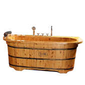 川浴木桶香柏木质浴缸洗澡桶沐浴桶浴盆成人泡澡桶实木浴桶带龙头