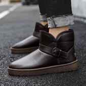 面防水加绒学生短靴东北防情侣厚棉鞋 加雪地靴滑男士 女士 冬季 正品