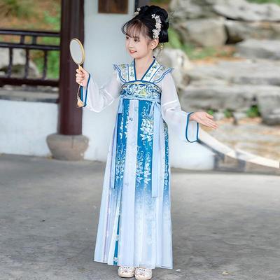 高档2025新款儿汉演出服女童古风超仙童衣裙男连童小少爷唐装国学