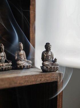 进口黄铜阿弥陀如来佛随身佛像释迦药师佛文殊普贤地藏菩萨摆件