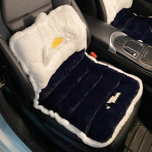 汽车坐垫冬季可爱毛绒车内垫子女冬天车用加厚保暖靠背一体式座垫
