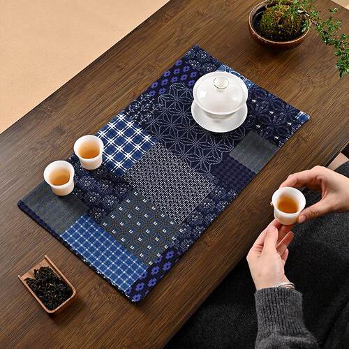中式茶垫拼布印花茶席布艺小茶布禅意茶杯垫复古茶席垫子茶桌垫布
