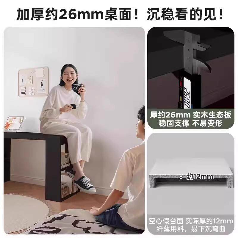 书桌洞洞板成人家用梳妆台黑色桌子收纳柜一体卧室转角L型电脑桌