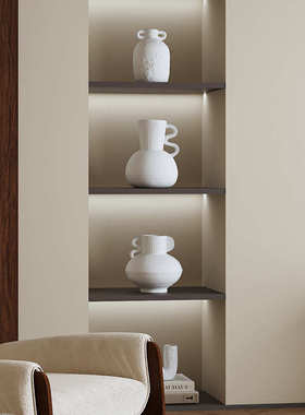艺贝子 侘寂风禅意书柜陈列家居装饰民宿壁龛中古复古陶瓷花瓶摆