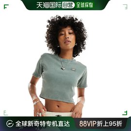 香港直邮潮奢 Dickies 迪凯斯 女士 newington 水洗短袖深色绿色T