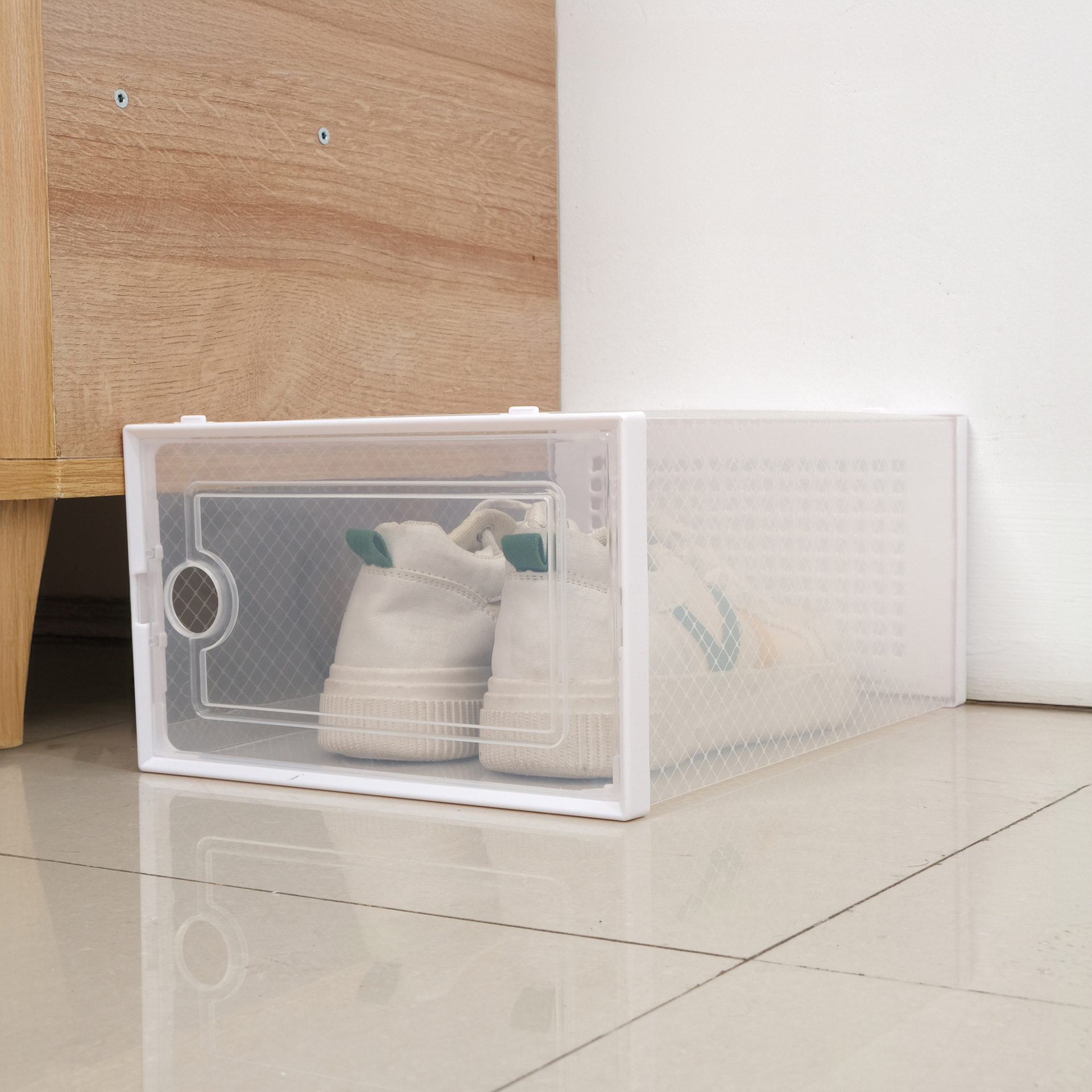 简易鞋盒收纳盒透明鞋子收纳神器省空间塑料鞋架整理家用鞋柜防尘,收纳整理,首饰盒,淘宝优惠券,粉丝福利购,淘宝优惠卷