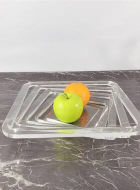 简约现代透明亚克力螺旋叠片创意托盘果盘客厅茶几电视柜饰品摆件