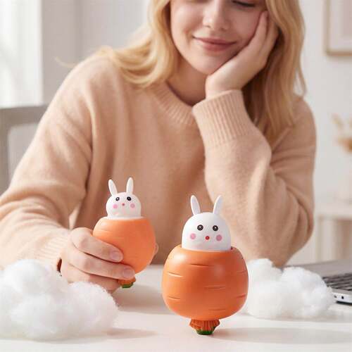 Carrot and Rabbit Squishy, Adorable and Soothing Stress-Reli