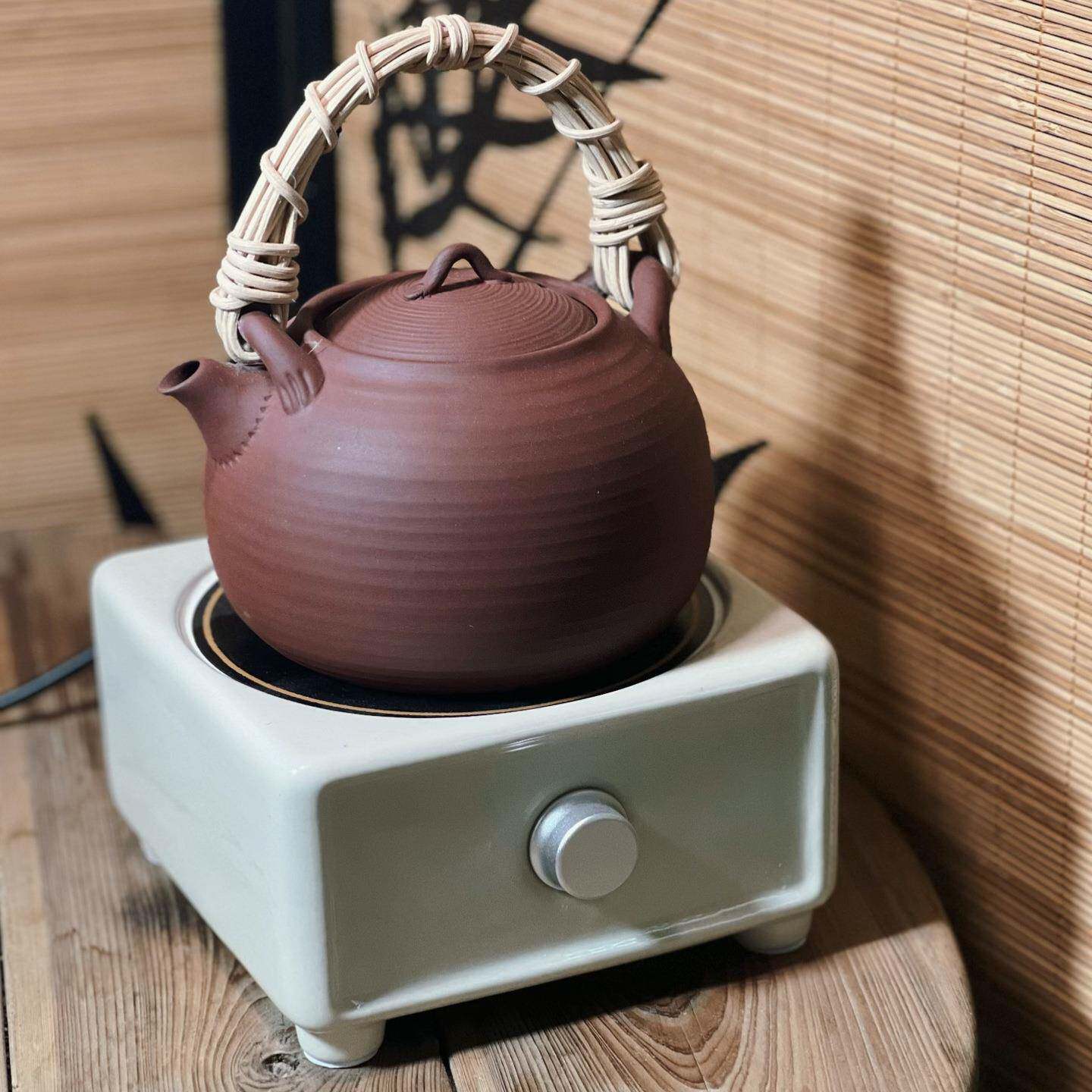 原矿紫泥煮茶壶老白茶普洱专用煮茶器家用电陶炉炭火提梁陶壶烧水