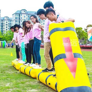 趣味运动会道具拓展器材户外团建加厚充气过河搭桥加厚同舟共济