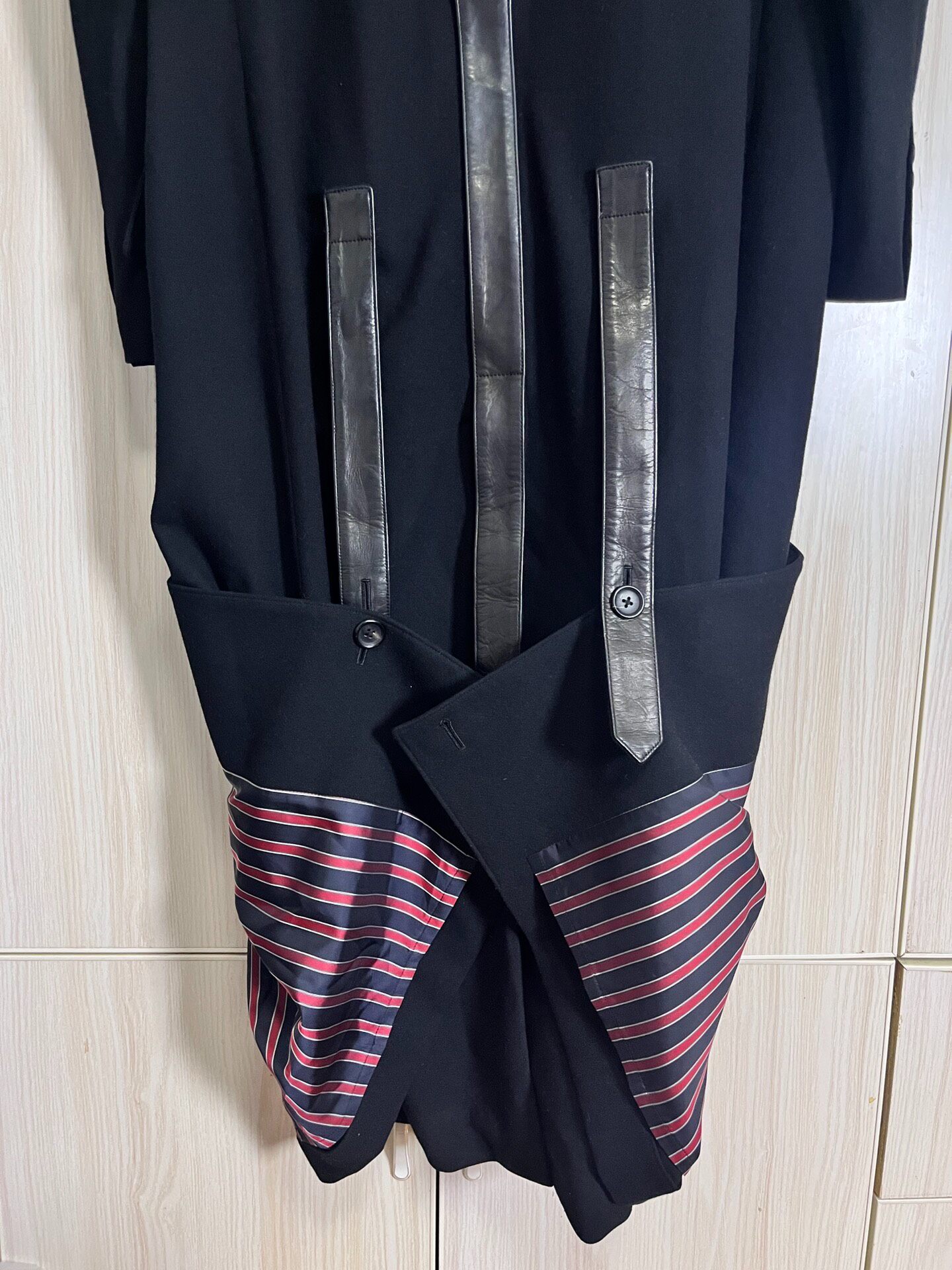 Yohji Yamamoto Black Flannel Coat — label