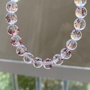 新品 毒液红黑云母超七单圈手链双色超七手串男女珠链珠串7.9mm