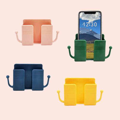Wall-mounted phone charging stand with storage box for TV an