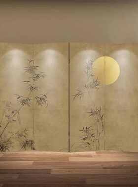 中式屏风隔断客厅折叠移动入户遮挡简约现公酒店房间装饰折屏