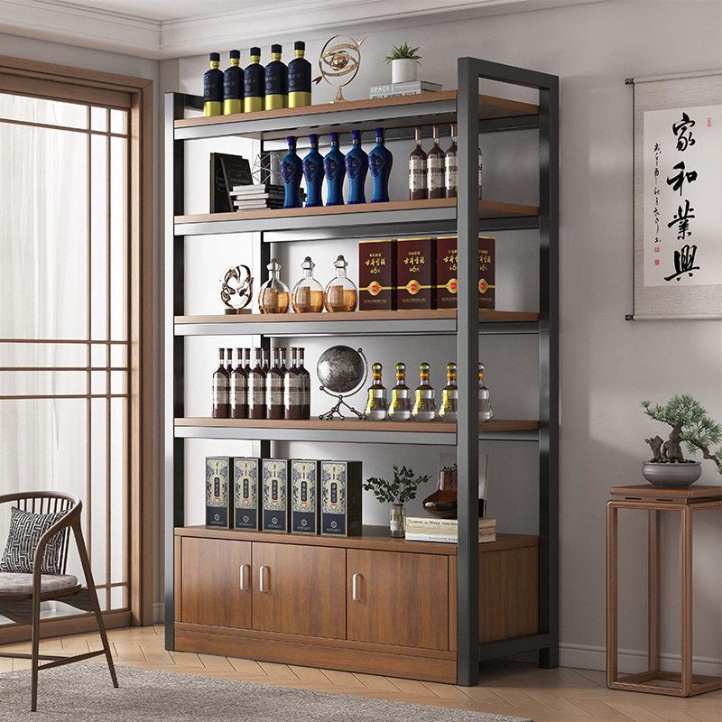新中式酒柜靠墙客厅烟酒展示柜酒架2024年新款复古储物柜子陈列柜图片