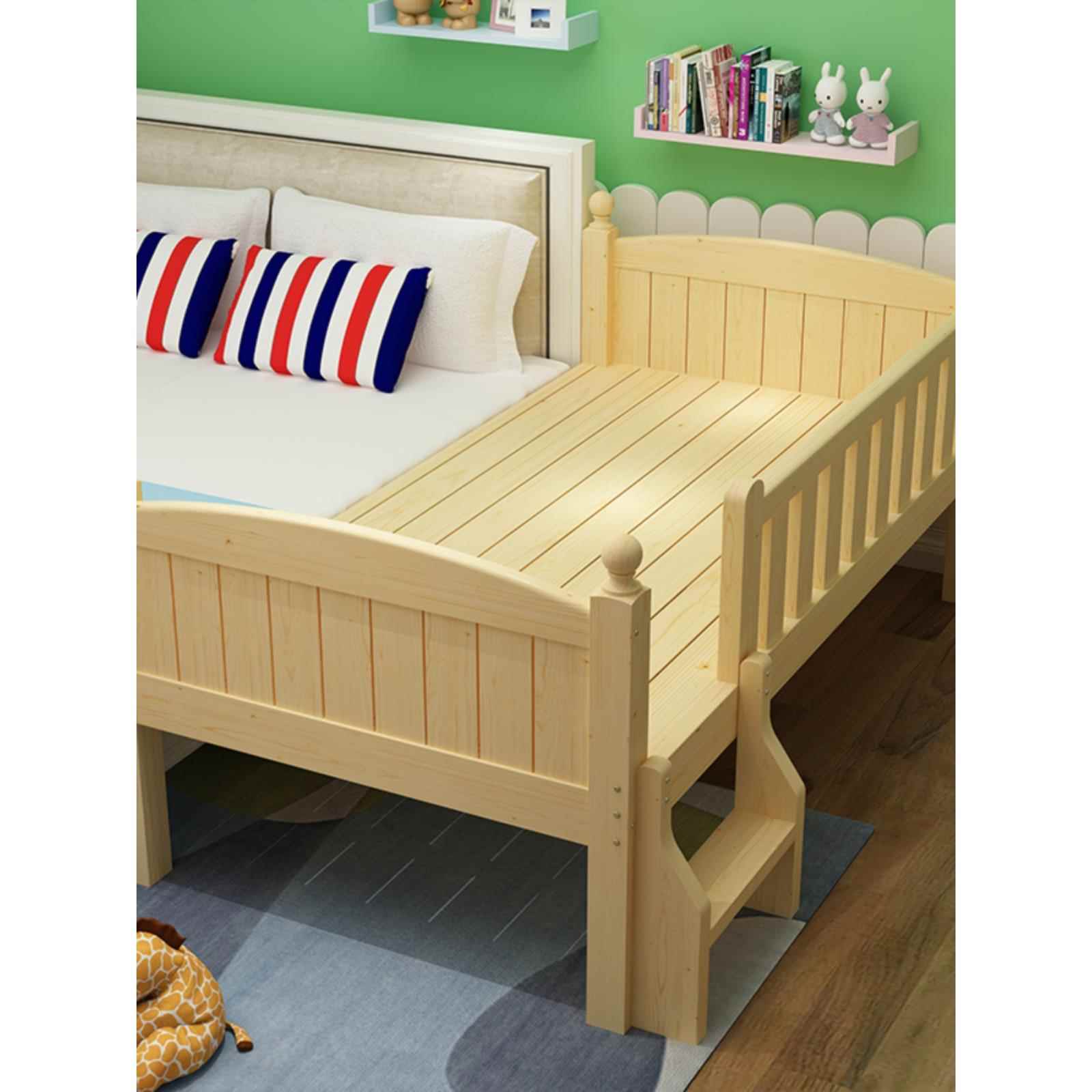 正品实木儿童床与护单栏婴儿拼接大床超宽床女男孩和床孩人床