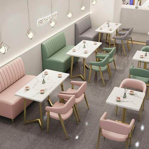 奶茶店桌椅餐厅汉堡店快餐店粉面馆水饺子馆靠墙卡座沙发桌椅组合