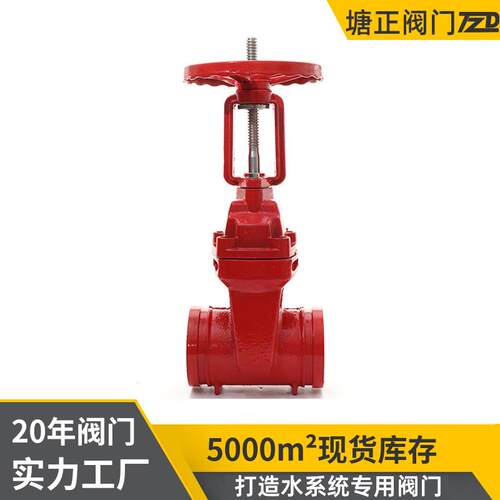 沟槽明杆弹性闸阀Z81X-16Q水利控制软密封球墨铸铁法兰闸阀