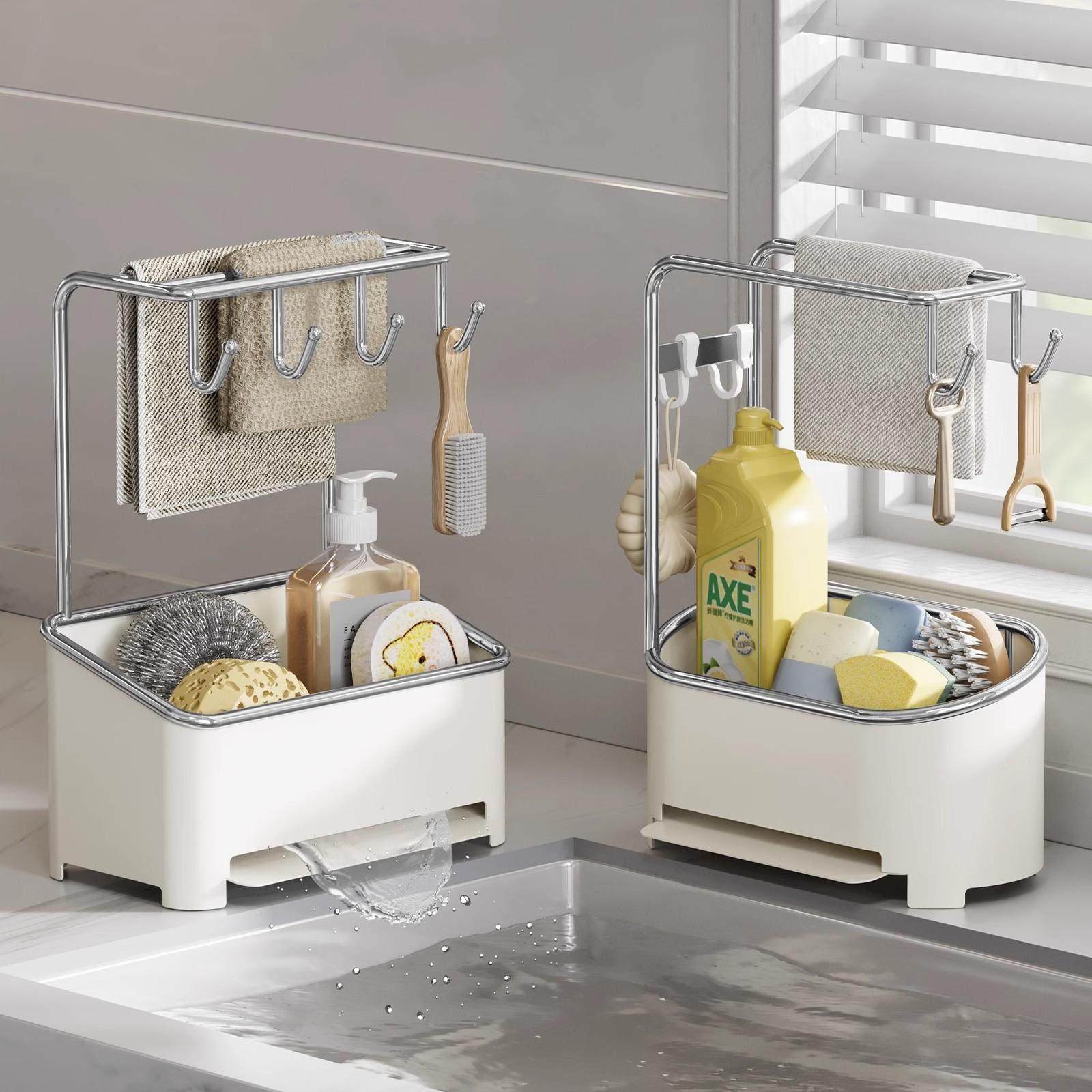 新款沥水架收纳海绵洗碗布抹布架厨房专用台面不锈钢水槽置物架子,厨房/烹饪用具,水槽置物架,淘宝优惠券,粉丝福利购,淘宝优惠卷