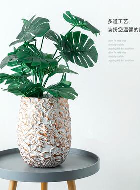 意北创欧ALF99064浮雕圆形水泥花盆台绿盆植盆栽花器客厅阳绿萝龟