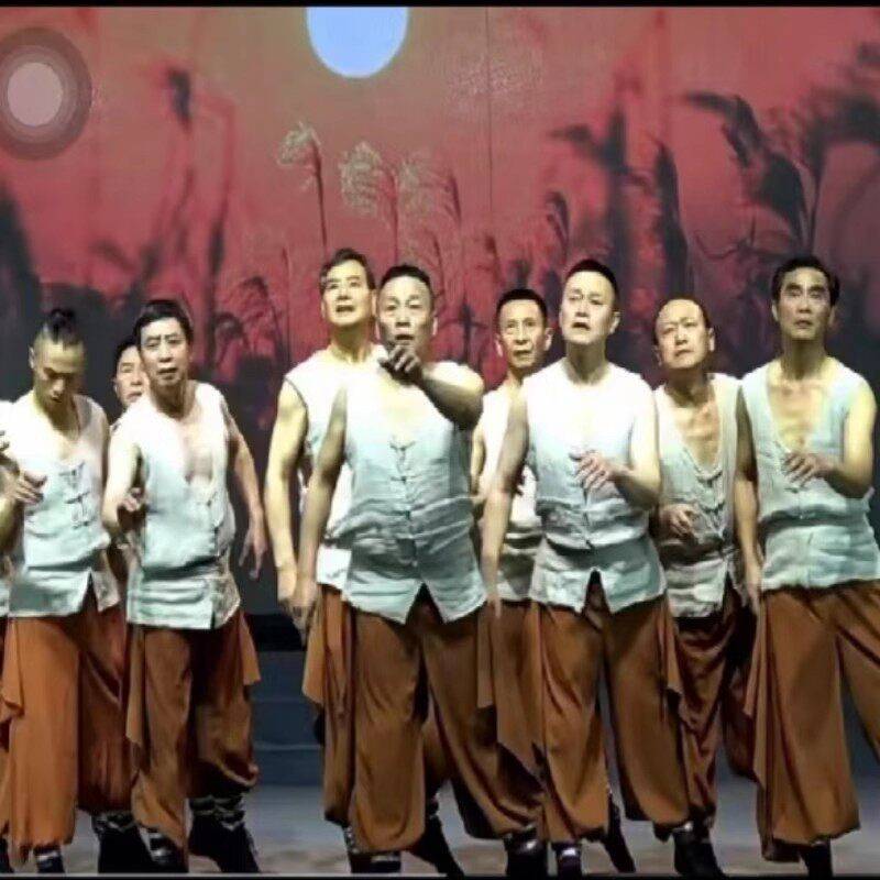 王二小演出服民国车夫余占鳌轿夫农民庆丰收表演服红高粱打鼓服装