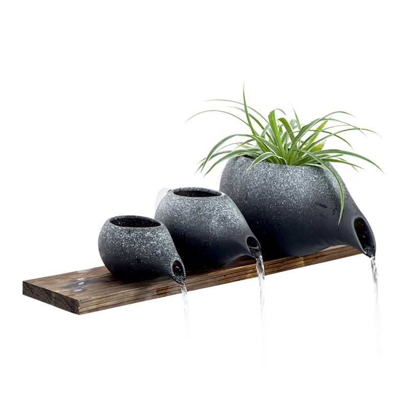 古法养鱼鱼缸鱼池造景景观水循环流水陶罐出水口过滤器装饰摆件