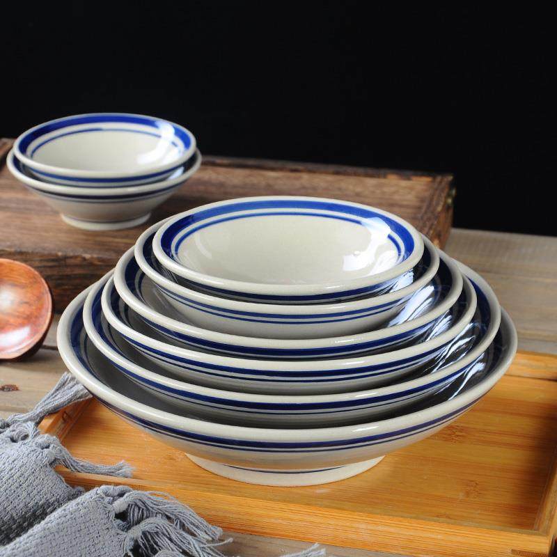 覆古双线陶瓷碗老式土碗菜碗商用蒸碗小碗火锅调料碗粗陶面碗饭碗,餐饮具,碗,淘宝优惠券,粉丝福利购,淘宝优惠卷