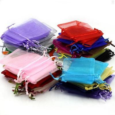 100Pcs Gift Organza Bag Jewelry Packaging Candy Wedding