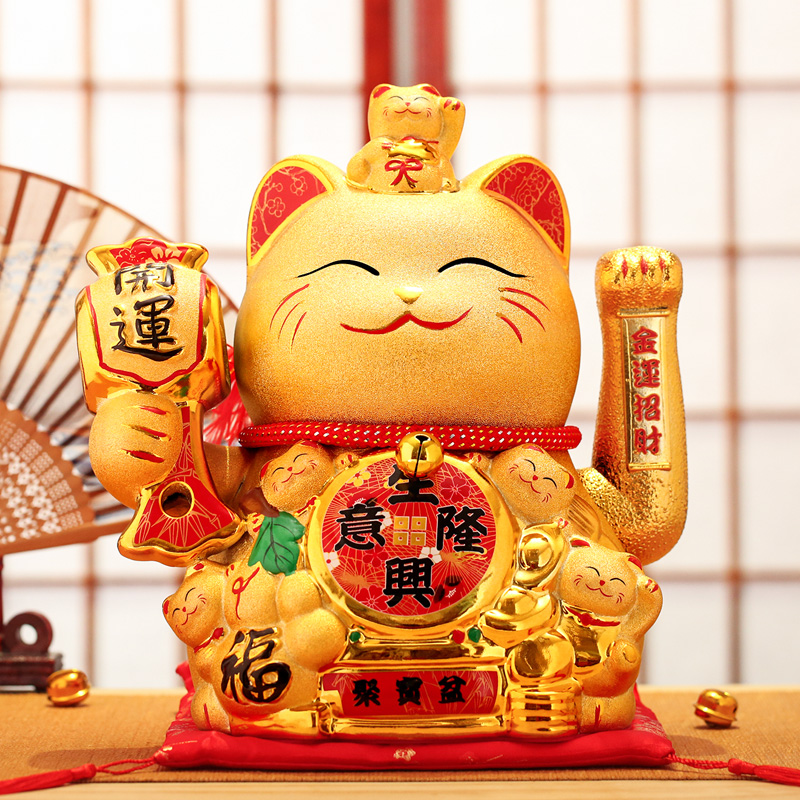 自动小摆件开业创意店铺摇手家居新款猫收银台礼品客厅大号招财招