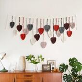 装 饰品墙面朝暮挂毯沙发树叶墙壁儿童收纳房照片挂件06ym流苏背景