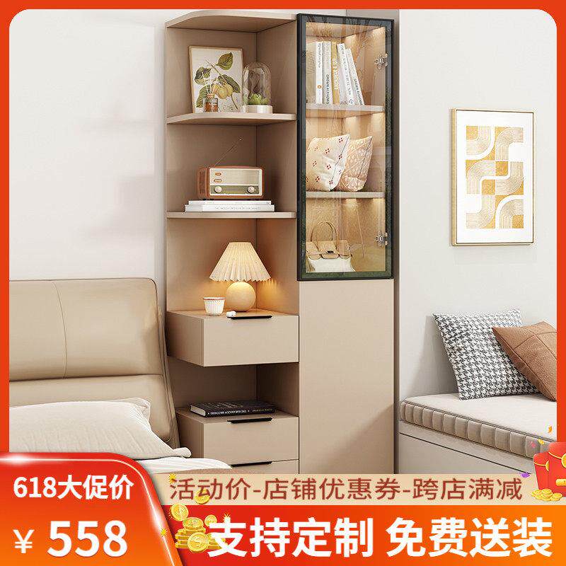 香港包邮床头书柜置物柜家用卧室现代简约置物架高柜储物柜书架一