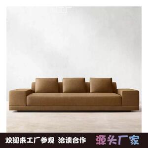 美式RH家具复古简约棉麻绒布三人沙发法式客厅双人沙发美式家具