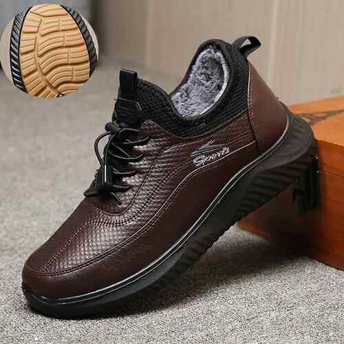 高档老北京布鞋男大码加棉鞋冬季绒保暖爸加厚款老人防水防滑爸休