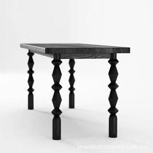 式实木做创旧办公桌乡长村loft复古方无品牌/形餐桌意设美计师个