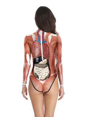 woman human structure tissue jumpsuit human torso anatomy