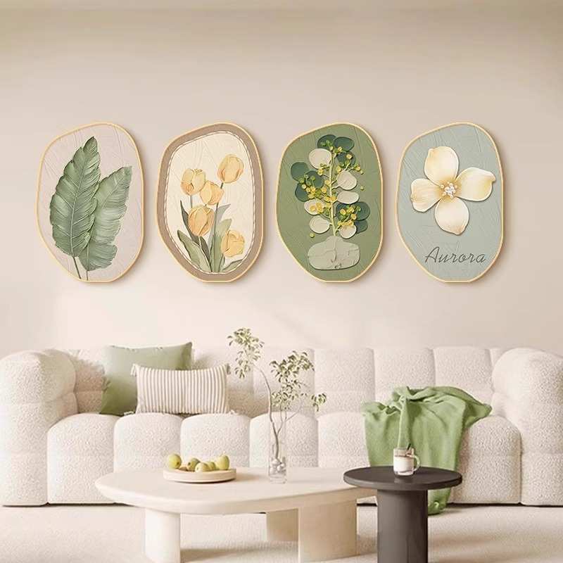 ins小清新客厅沙发背景墙装饰画植物花卉挂画创意卧室床头墙壁画图片