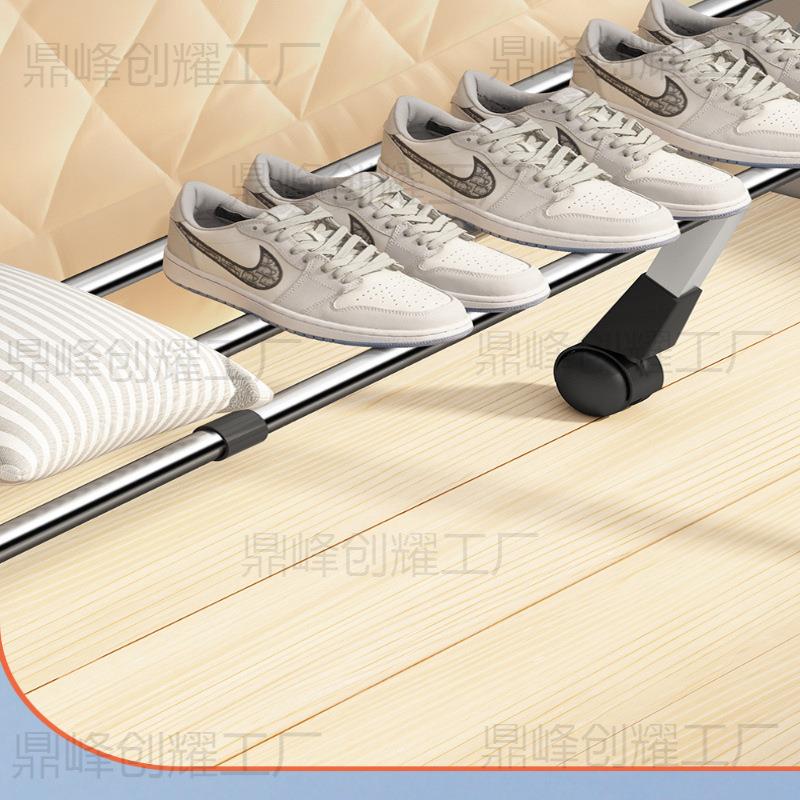 落地856折衣叠锈家用室内阳台不晒钢凉晒衣架伸缩晾杆被子