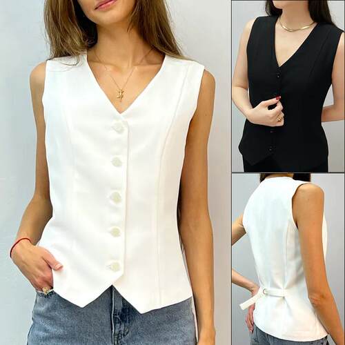 New Spring Summer V Neck Sleeveless Vest Cardigan Top