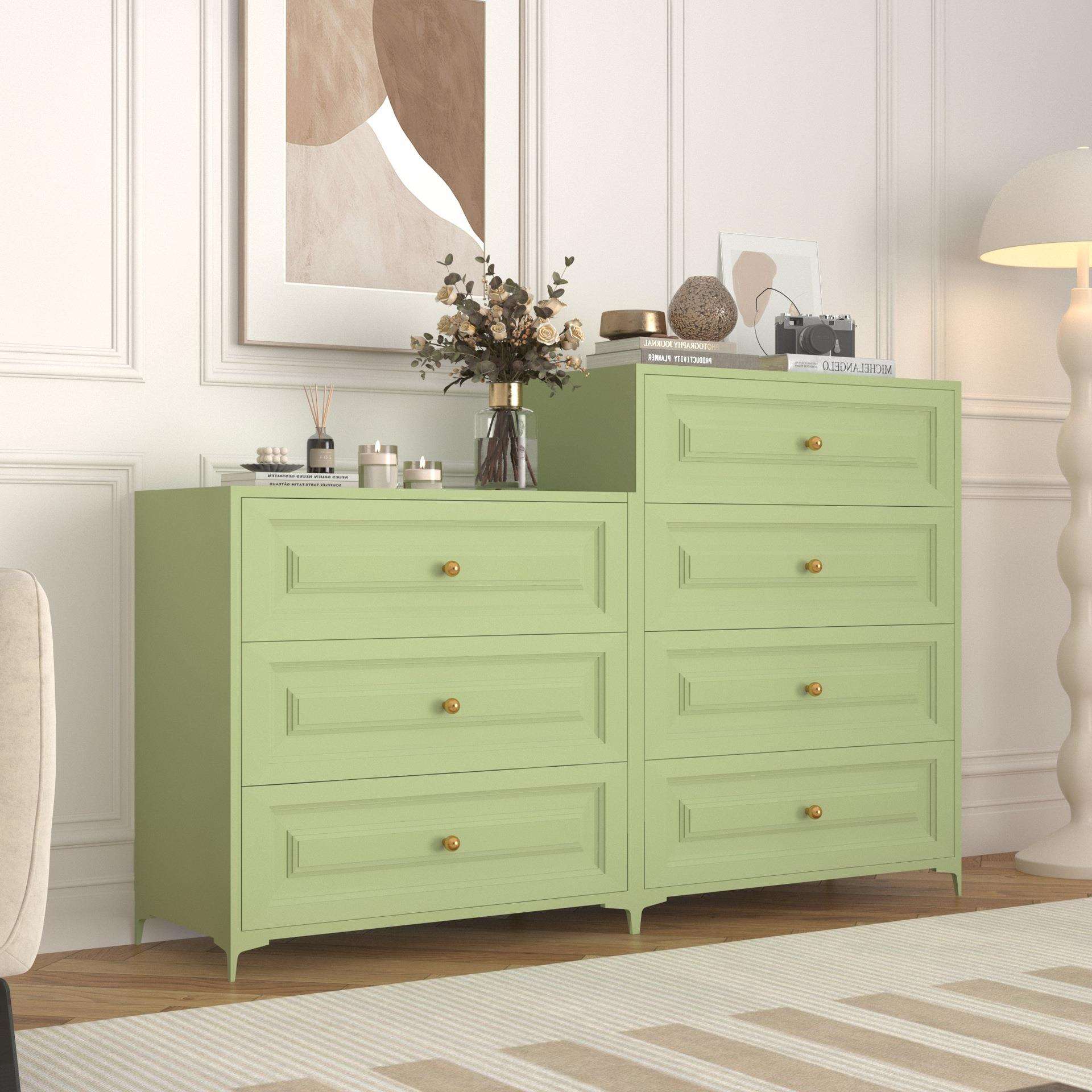 家用轻奢彩色斗柜文件收纳柜带站脚离地储物柜卧室钢制抽屉柜
