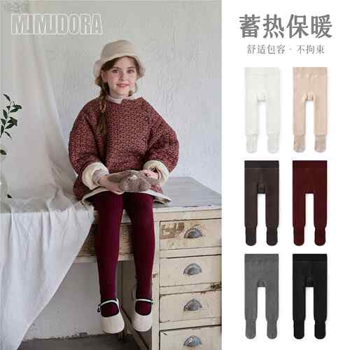 女童红色加绒加厚连裤袜宝宝新年外穿保暖儿童冬季款打底裤连体袜